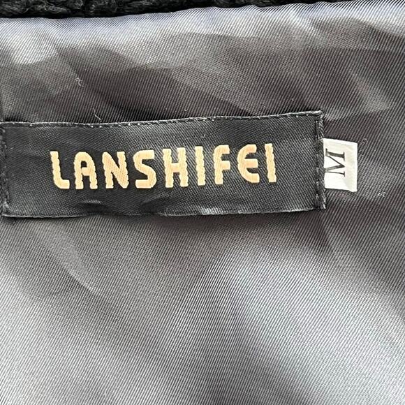 Lanshifei black teddy bear trench coat oversized winter chic minimalist cozy - Picture 10 of 10